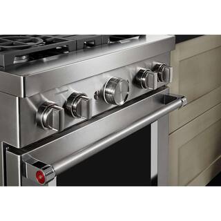 KitchenAid 30 in. 4.1 cu. ft. Smart Commercial-Style Gas Range with Self-Cleaning and True Convection in Stainless Steel KFGC500JSS