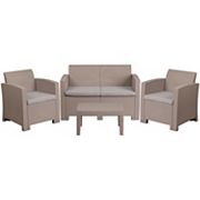 Flash Furniture Patio Chair， Loveseat and Coffee Table 4-piece Set