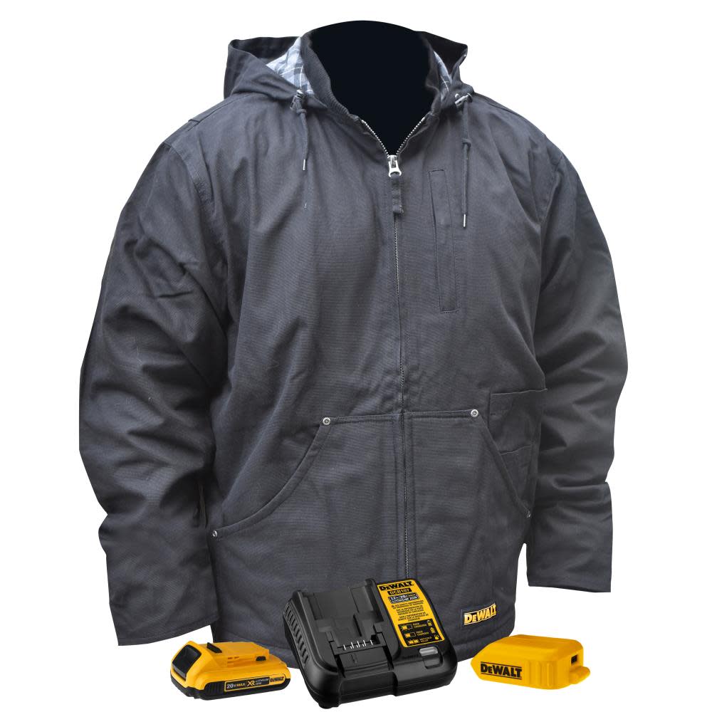 DW Heated Jacket Kit with Hood Black Medium DCHJ076D1-M from DW