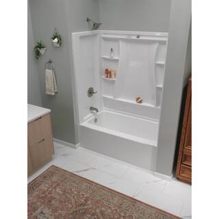 Delta Classic 500 60 in. x 32 in. Alcove Left Drain Bathtub and Wall Surrounds in High Gloss White BVS2-C521-WH