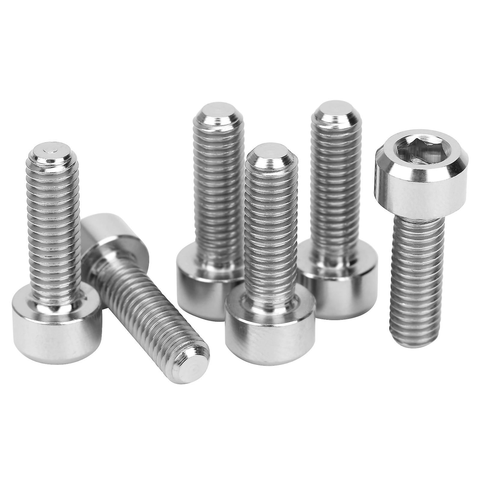 Tc4 6pcs/box Handlebar Screws Mountain Bike Stem Riser Bolts Bicycle Accessories M15x16silver