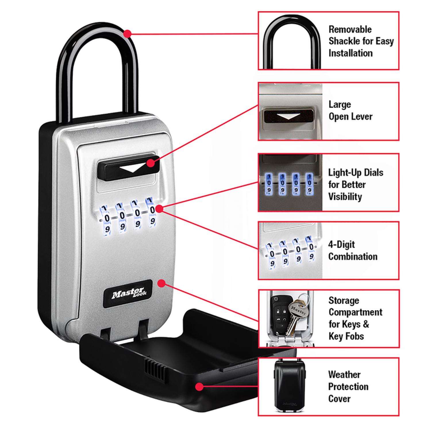 Master Lock 0.005 cu ft Combination Lock Gray Lock Box