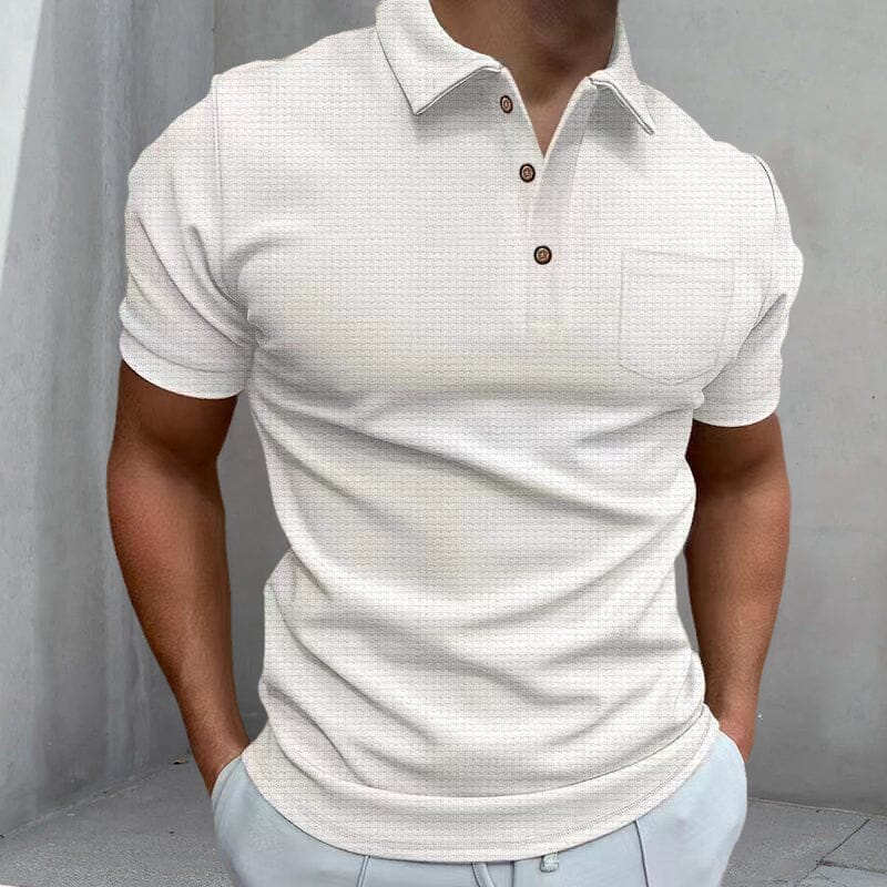 Men's Waffle Polo Shirt