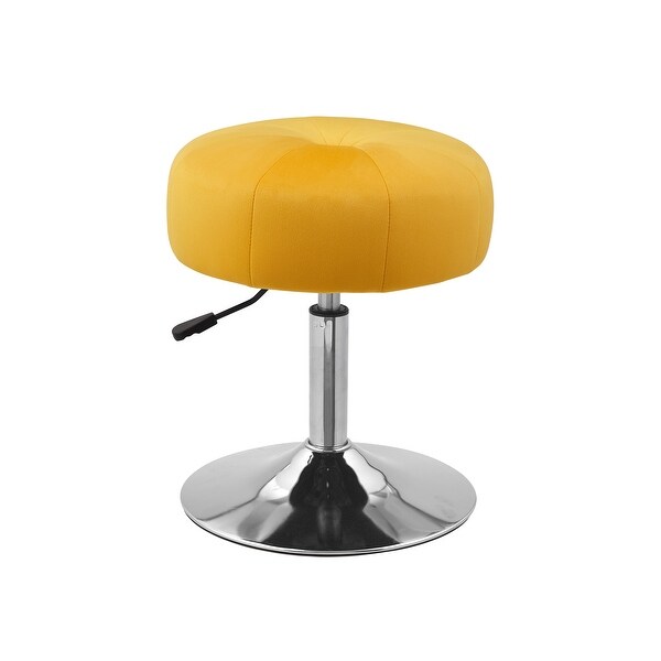 Art Leon Round Adjustable Height Velvet Swivel Stool