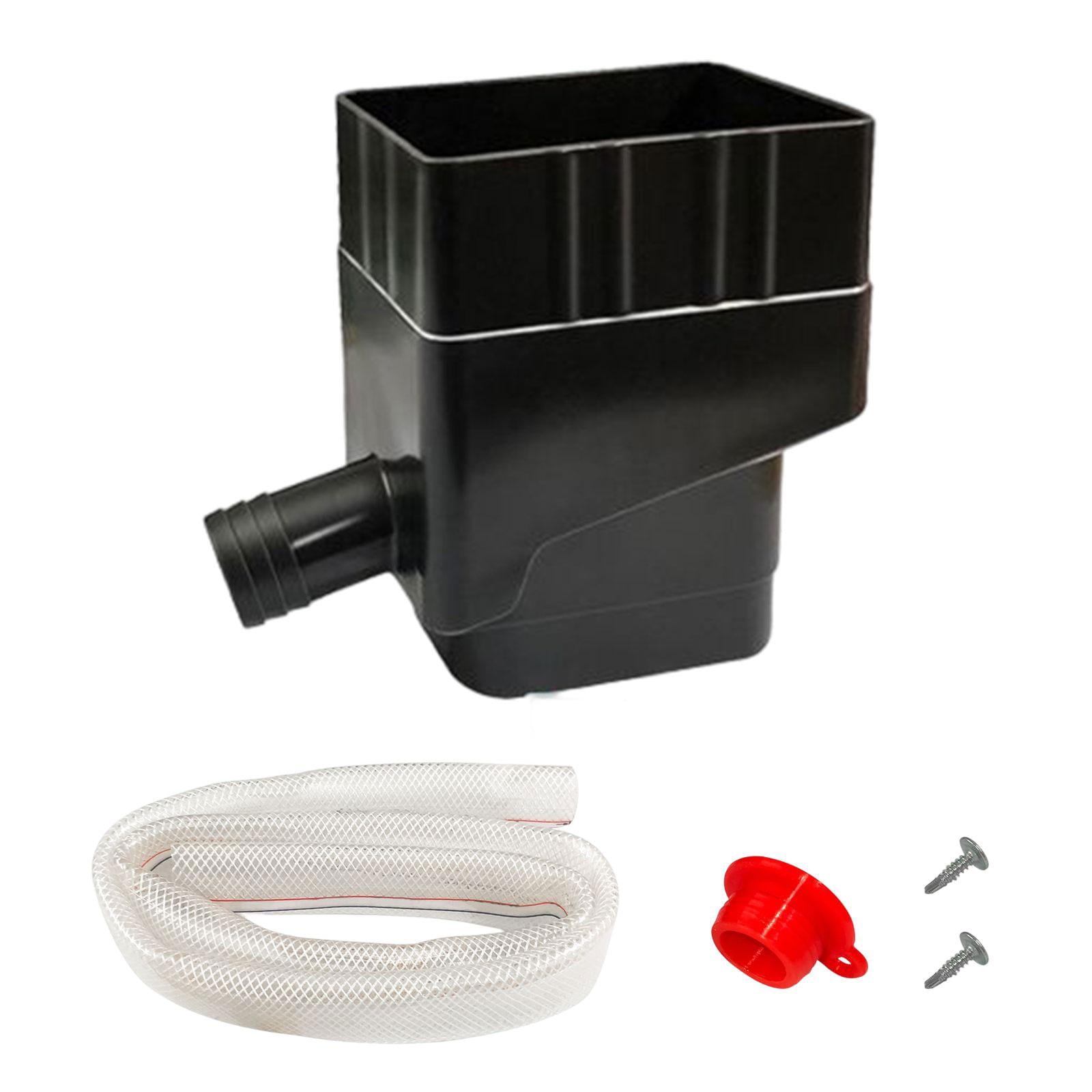 Rain Water Collection System Colander Rainwater Downspouts Diverter Connector Roof Water Diverter for Lawn Yard Rain Barrels Patio Watering Black