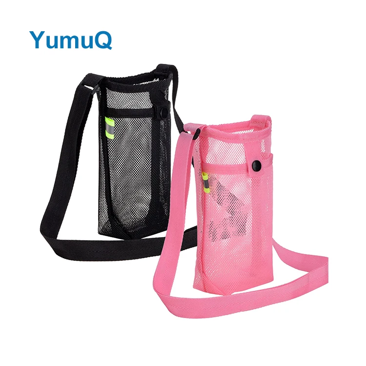 YumuQ 30 oz Nylon Gym Water Bottle Cover Sleeve Holder With Adjustable Shoulder Strap For Sports Gym Hiking Camping Walking