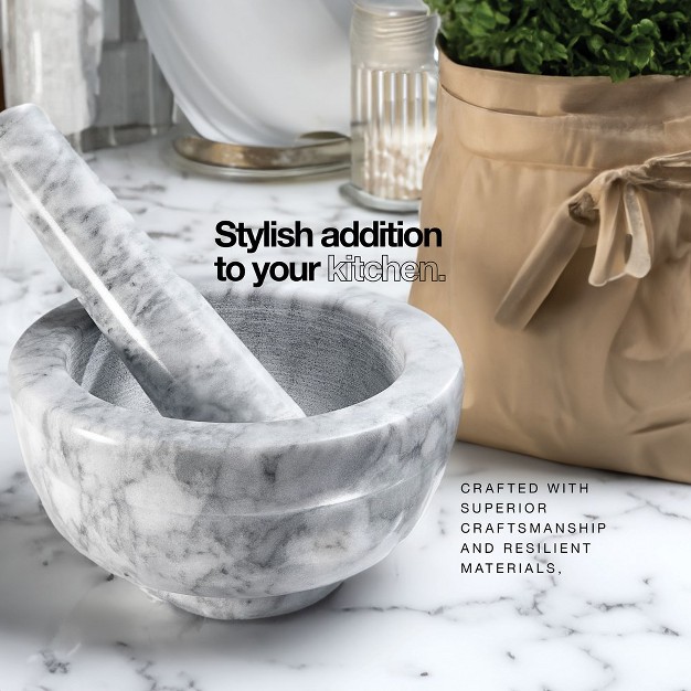 Mortar And Pestle Set Marble Mortar And Pestle Set For Spices And Pills In Color Grey 3 75 Inch Diameter Homeitusa