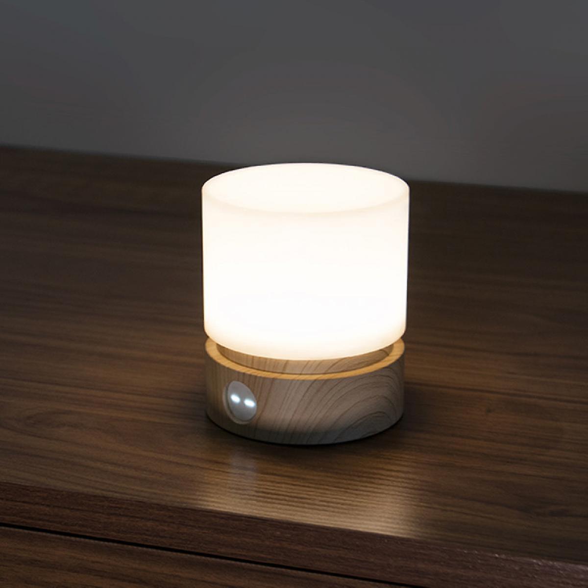 Timer Night Light， Small Led Bedroom Lamp， Bedside Table Lamp， Night Light Kids， Baby Breastfeeding， Woodgrain， Dimmable， Battery Operated