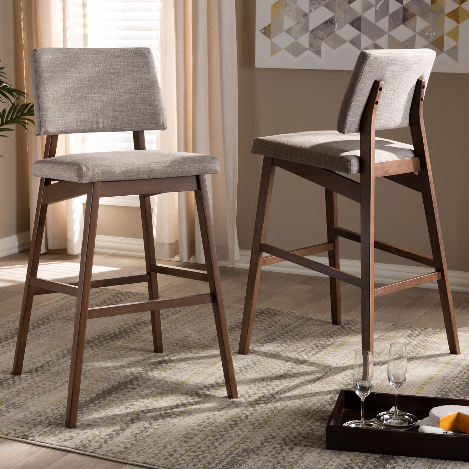 Baxton Studio Colton Bar Stool 2-piece Set