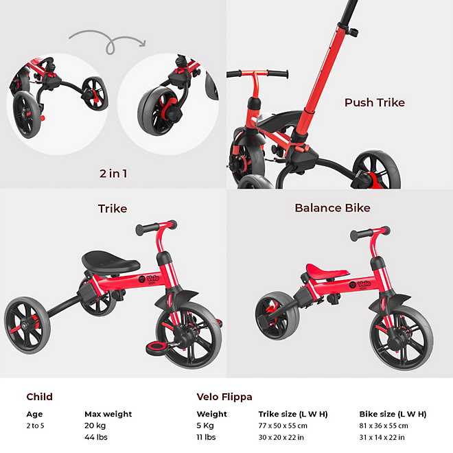 Yvolution Toddlers' Velo Flippa 4-in-1 Trike to Balance Bike