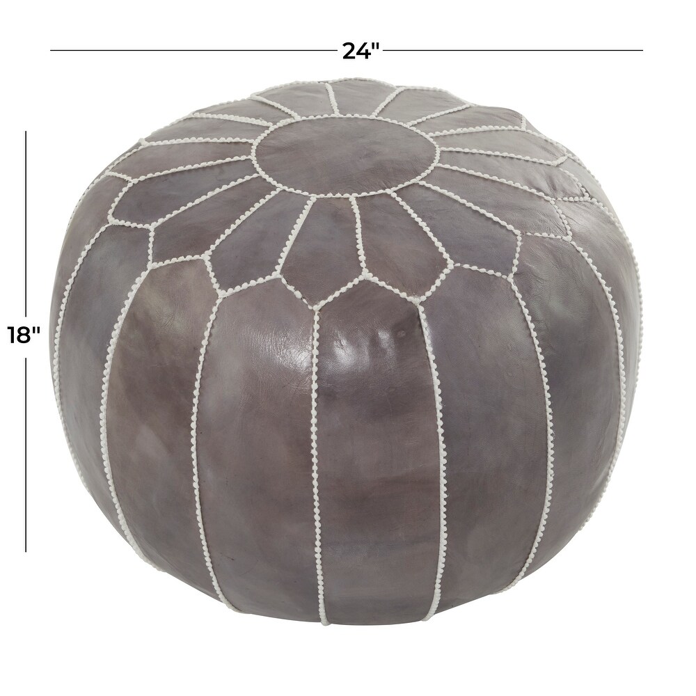 Leather Bohemian Pouf