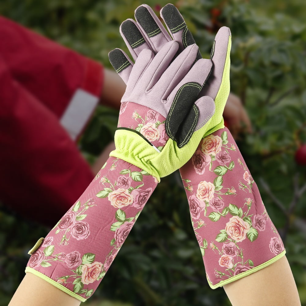 Willstar Thorn Proof Ladies Garden Gauntlet with Long Sleeves Long Gardening Gloves for Women Arms Elbow Protective Long Thorn Proof Garden Gloves for Rose Pruning