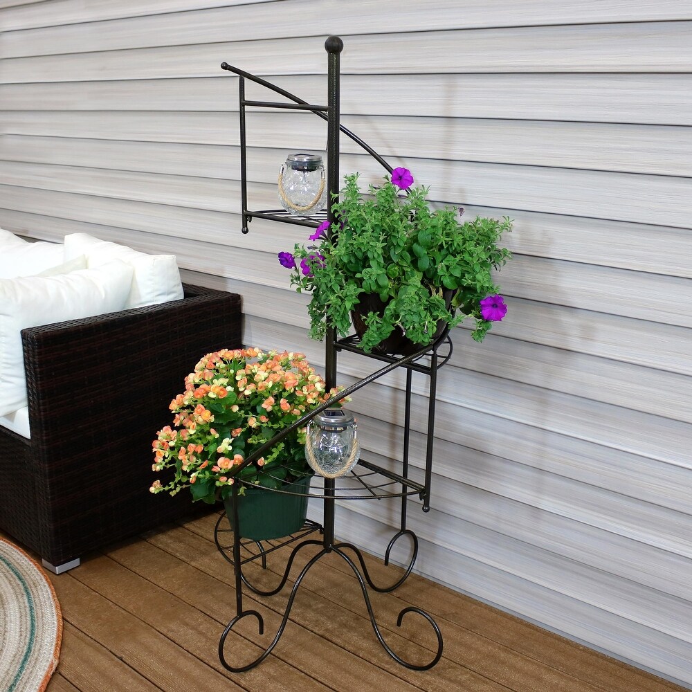 4 Tier Flower Plant Stand Metal Spiral Staircase Design   2 PK   56\