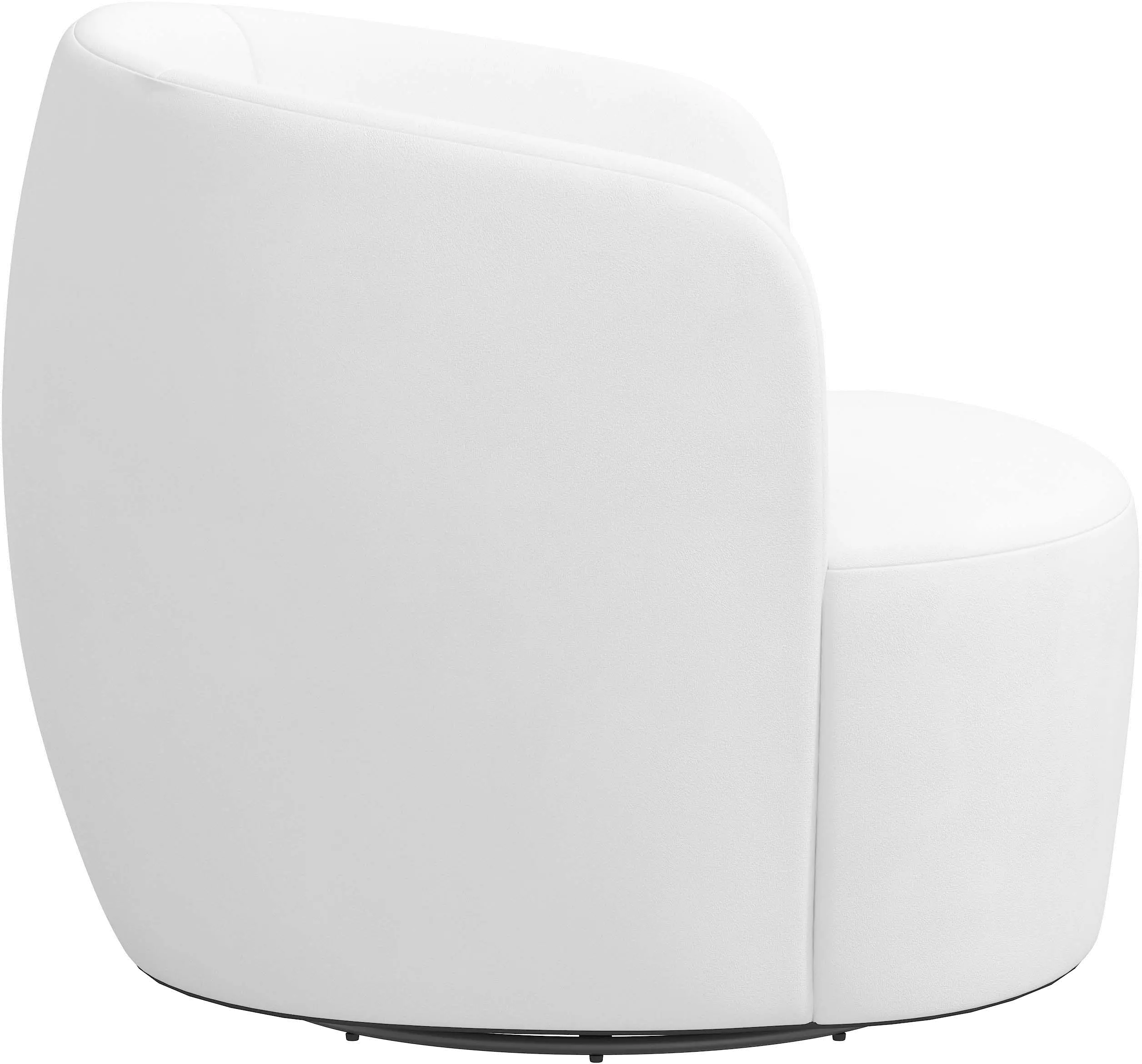 Hunter Velvet White Swivel Chair - Skyline Furniture