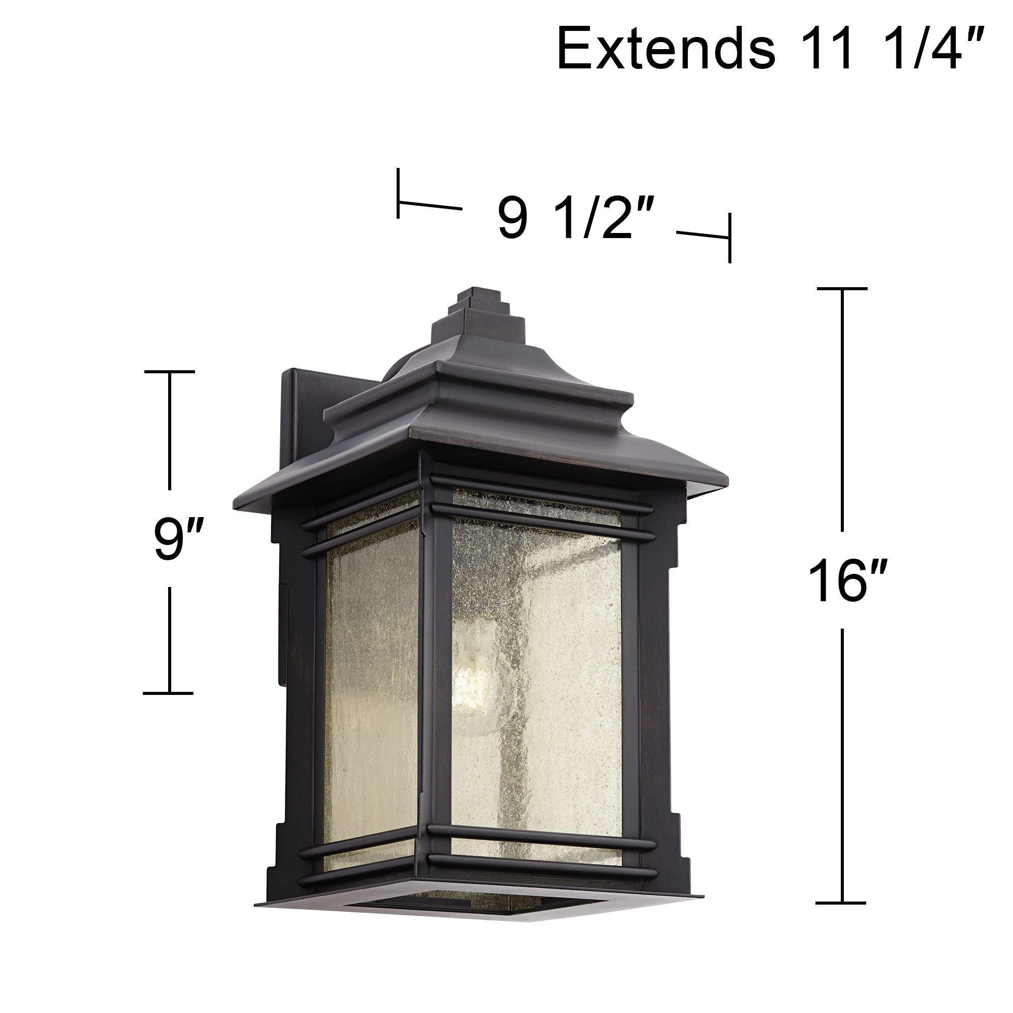 Franklin Iron Works Rustic Farmhouse Outdoor Wall Light Fixture Walnut Bronze Iron 16