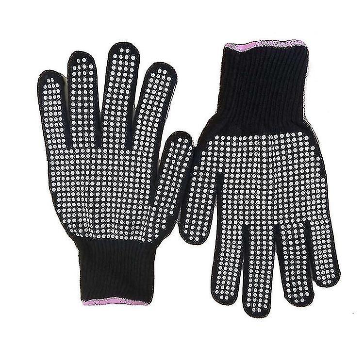 1pair Heat Resistant Gloves With Silicone Bumps， Heat Proof Gloveblack