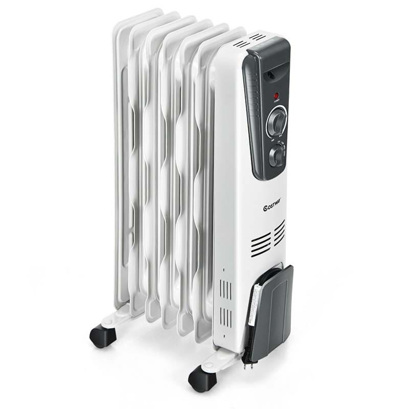 1500W Portable Oil Filled Space Heater Adjustable Temperature Radiator