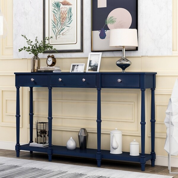 Console Table，Classic Entryway Table with Storage Shelf and Drawer