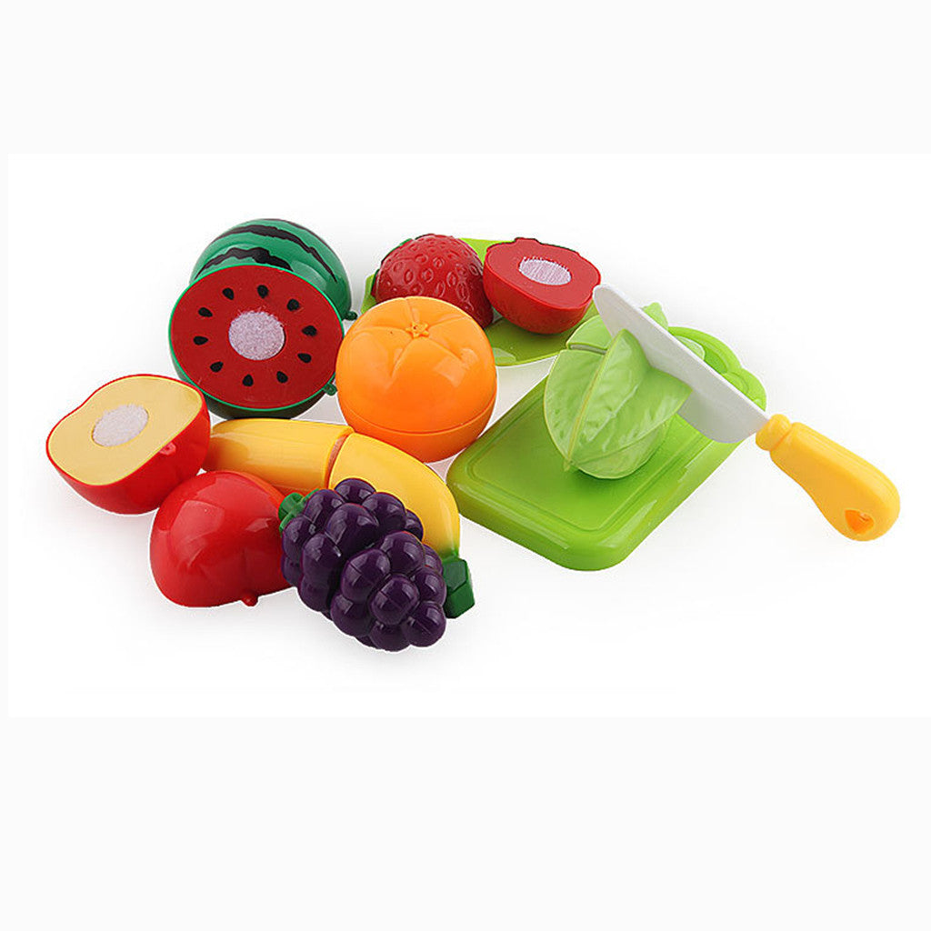 Fridja Children Plastic Fruit Vegetables Cutting Toys Set Educational Pretend Toy