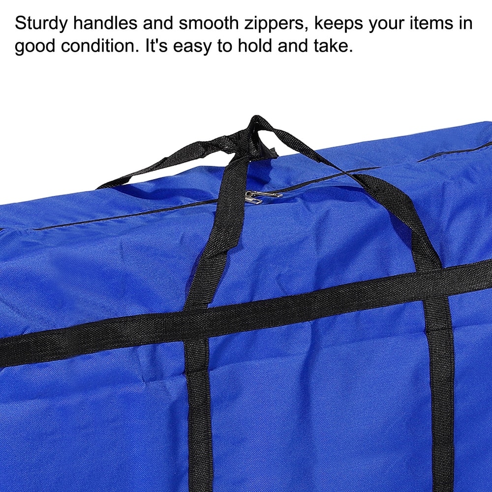 Storage Tote with Zippers 180L Capacity Moving Tote Bags for Clothes  Blue