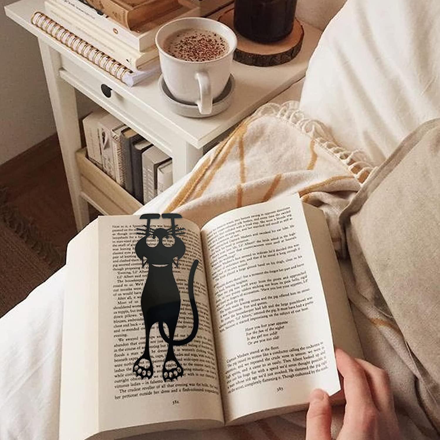 Curious Cat Bookmark For Cat Lovers，locate Reading Progress With Cute Cat Paws Cute Cat Bookmarks，3d Pvc Black Cat Bookmarks Cartoon Animal Book Marks