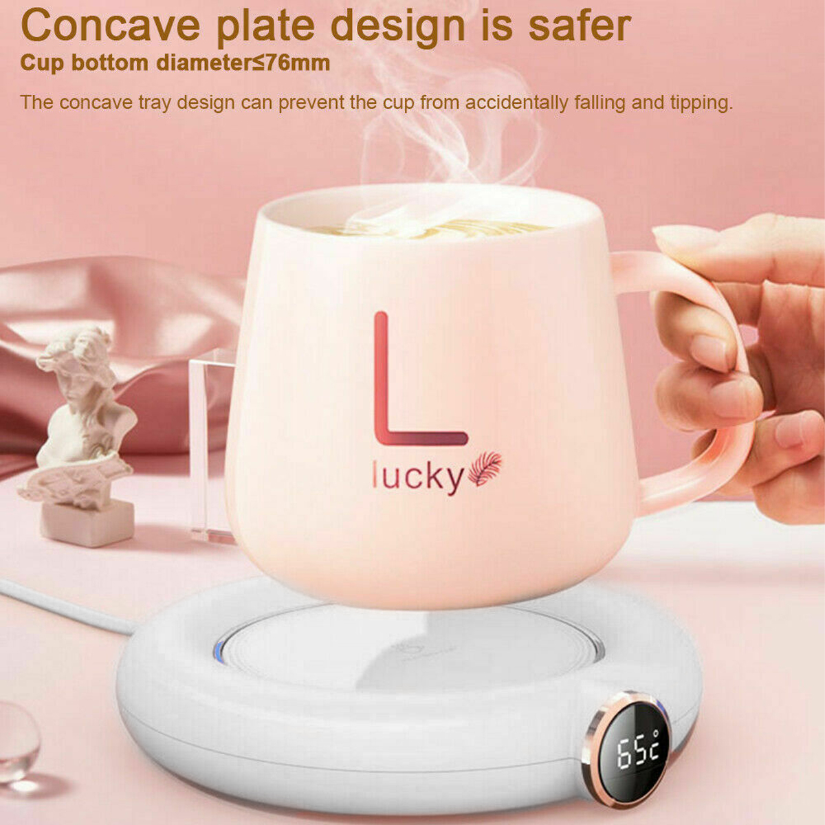 Protoiya Cup Warmer 3 Setting Coffee Cup Mug Warmer 10W 5V2A USB Heating Warm Cup Mat for Tea Milk Coffee