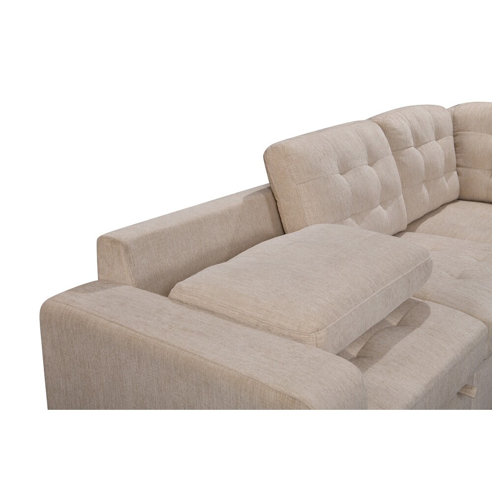 U Shape Sectional Sofa with Chaise for Home Bedroom