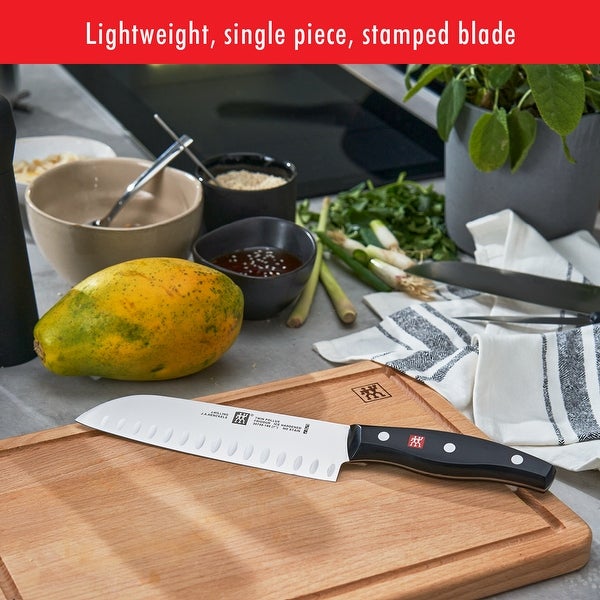 ZWILLING TWIN Signature 7-inch Hollow Edge Santoku Knife