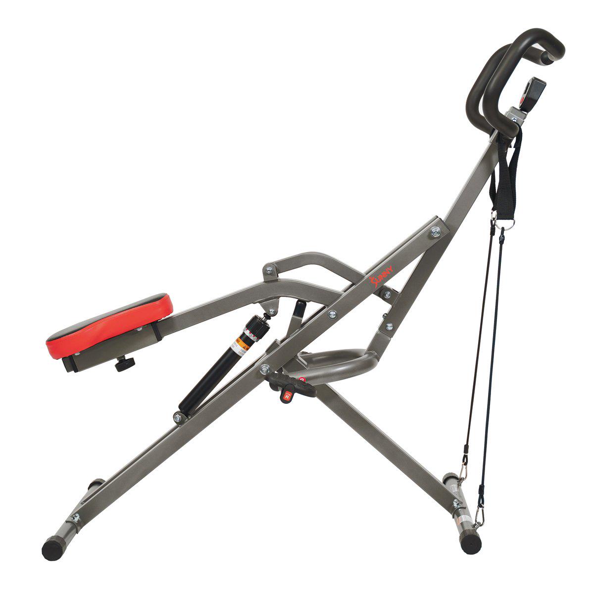 Sunny Health and Fitness Row-N-Ride PRO Squat Assist Trainer for Full Glute， Thigh， and Leg Workouts， SF-A020052