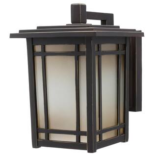 Home Decorators Collection Port Oxford 1-Light Oil Rubbed Chestnut Outdoor Wall Lantern Sconce 23212