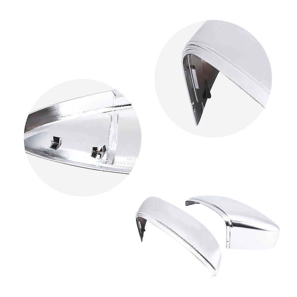 Pair Of Matte Chrome Rearview Mirror Cover Cap For  Passat B7 Cc Jetta Scirocco Beetle