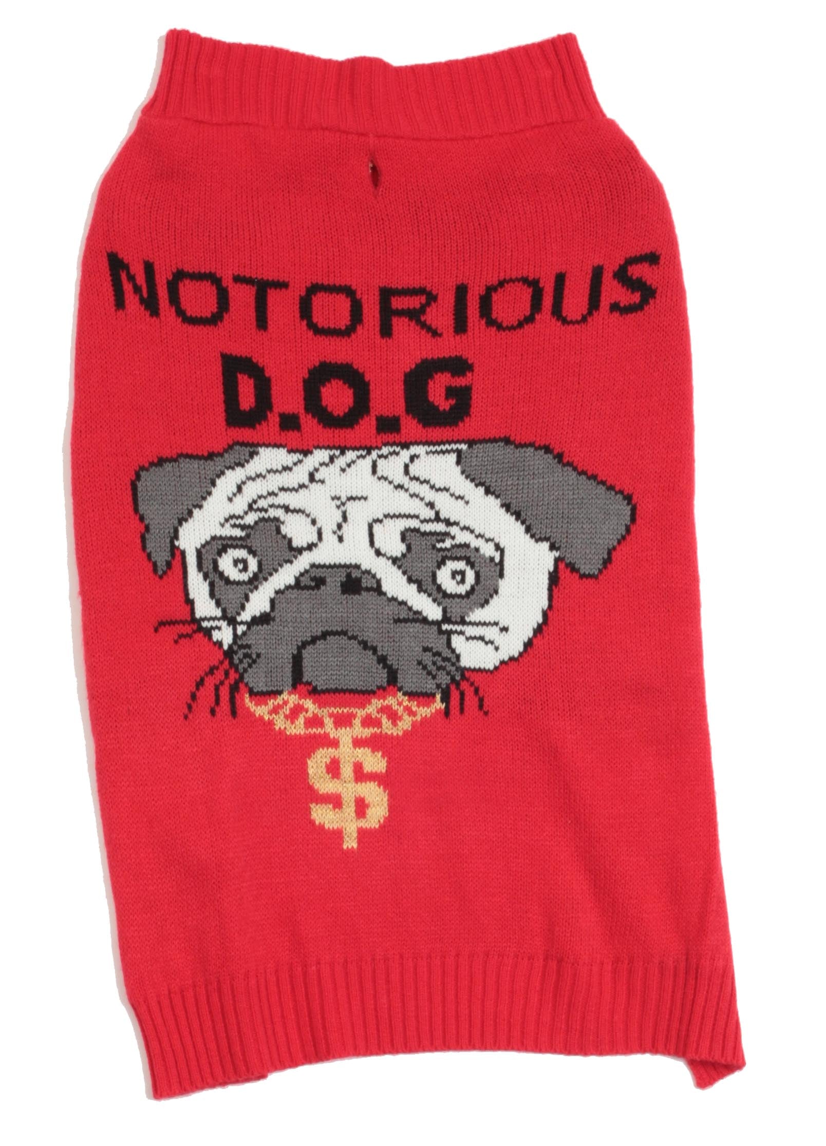 #followme Dog Sweaters Clothes for Dogs 6834-327-XXXL (Red -Notorious D.O.G.， Dog Small)