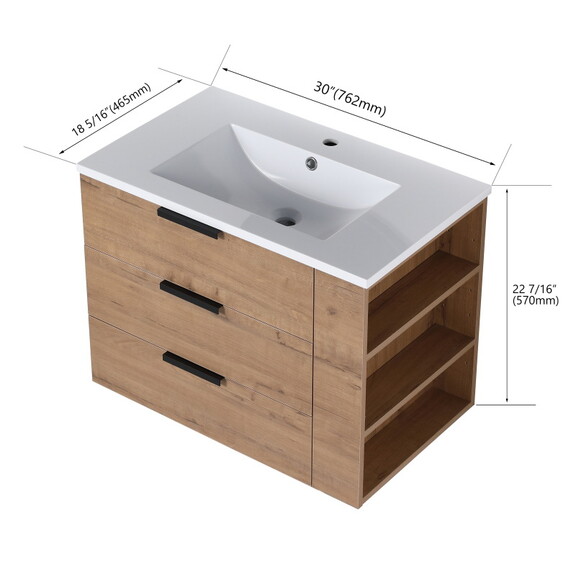 30 inch Wall Mounting Bathroomg Vanity with Sink  ...