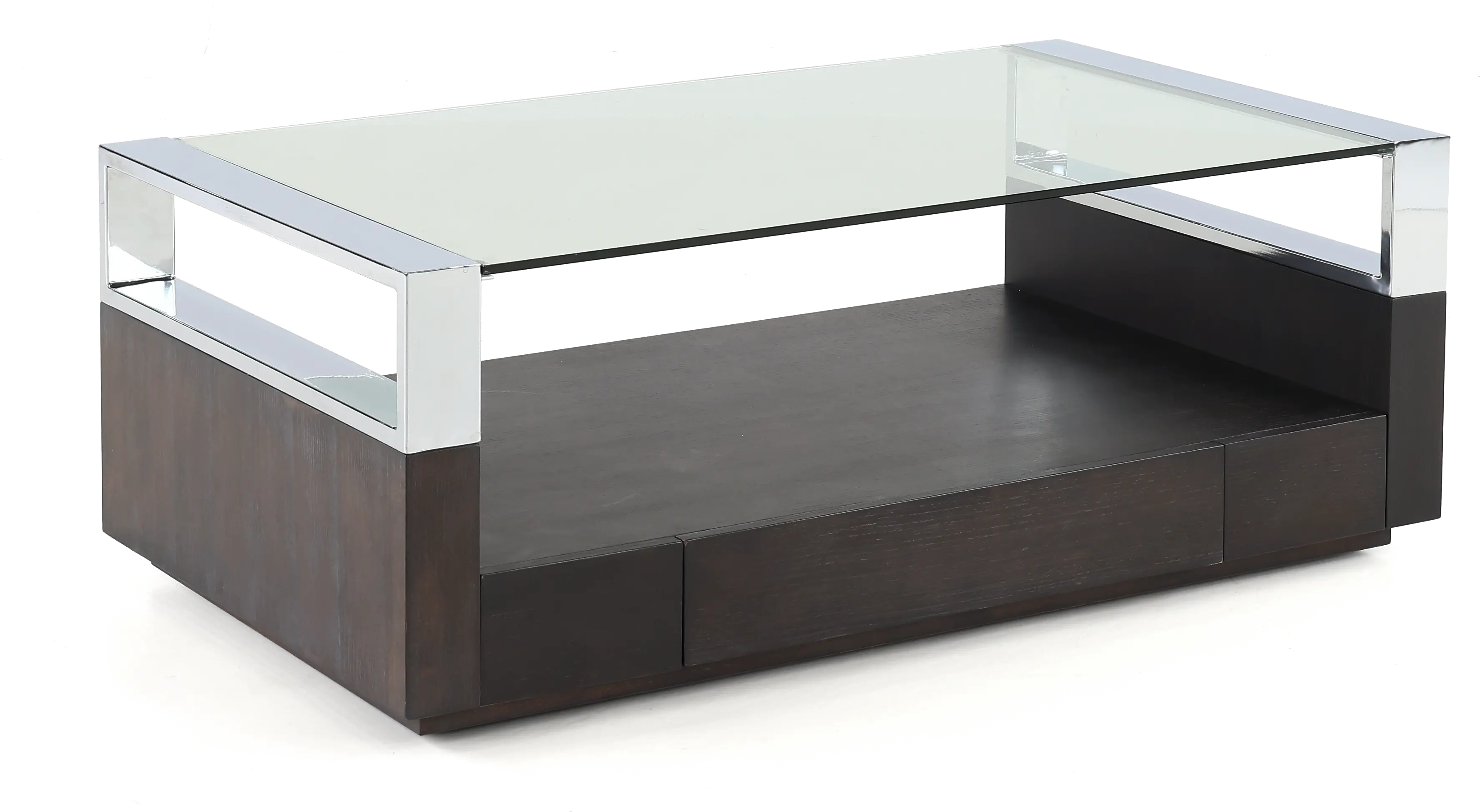 Revere Graphite and Chrome Glass Top Coffee Table