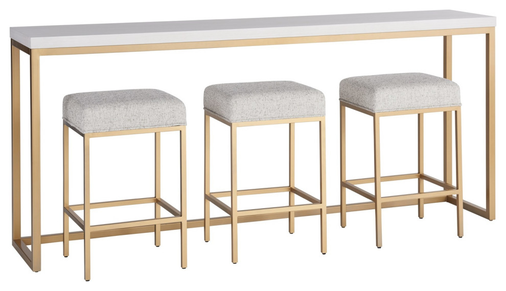 Miranda Kerr Metal Console Table  Gold Finish With White Top   Contemporary   Console Tables   by Homesquare  Houzz