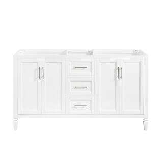 Home Decorators Collection Stockham 60 in. W x 21-12 in. D Bathroom Vanity Cabinet Only in White 19043-V60-WT