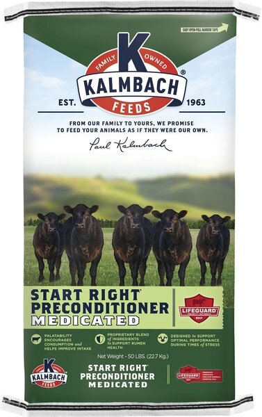 Kalmbach Feeds Start Right Preconditioner Cattle Feed， 50-lb bag