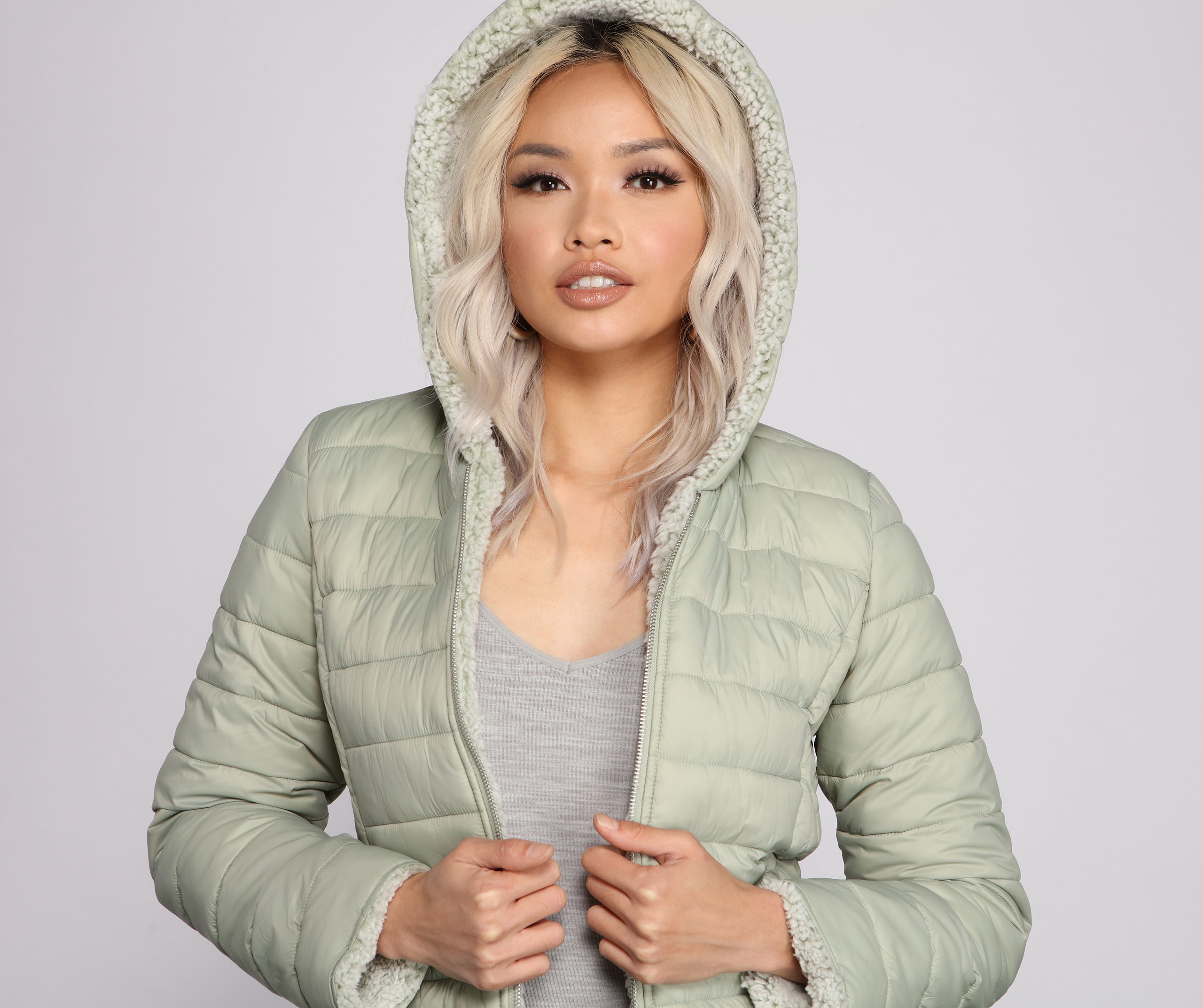 Faux Fur Reversible Puffer Jacket