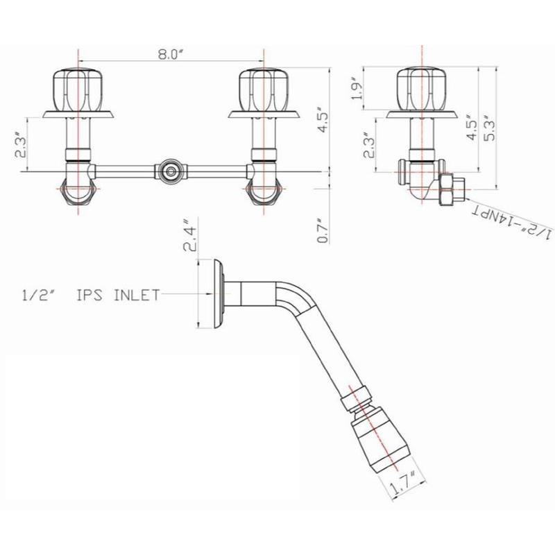 Ultra Faucets UF79100 Chrome Two-Handle Tub and Shower Faucet Set