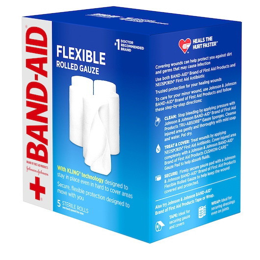 Band Aid Flex Gauze 3 Inch X 1.2 Yard Roll  5 Coun...