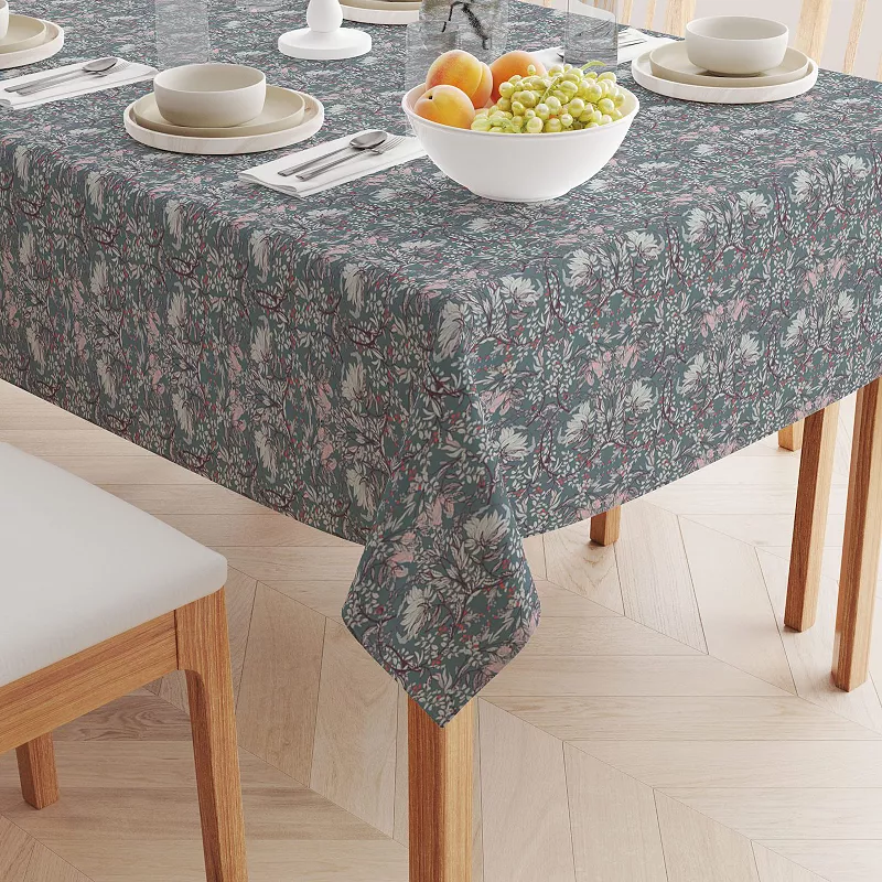 Rectangular Tablecloth， 100% Cotton， 60x104， Floral 59