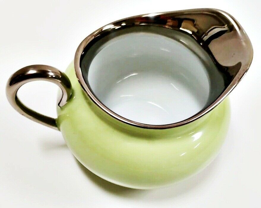 Haviland Limoges Laque De Chine Platinum Rim - Pistache Creamer， Holds 6oz