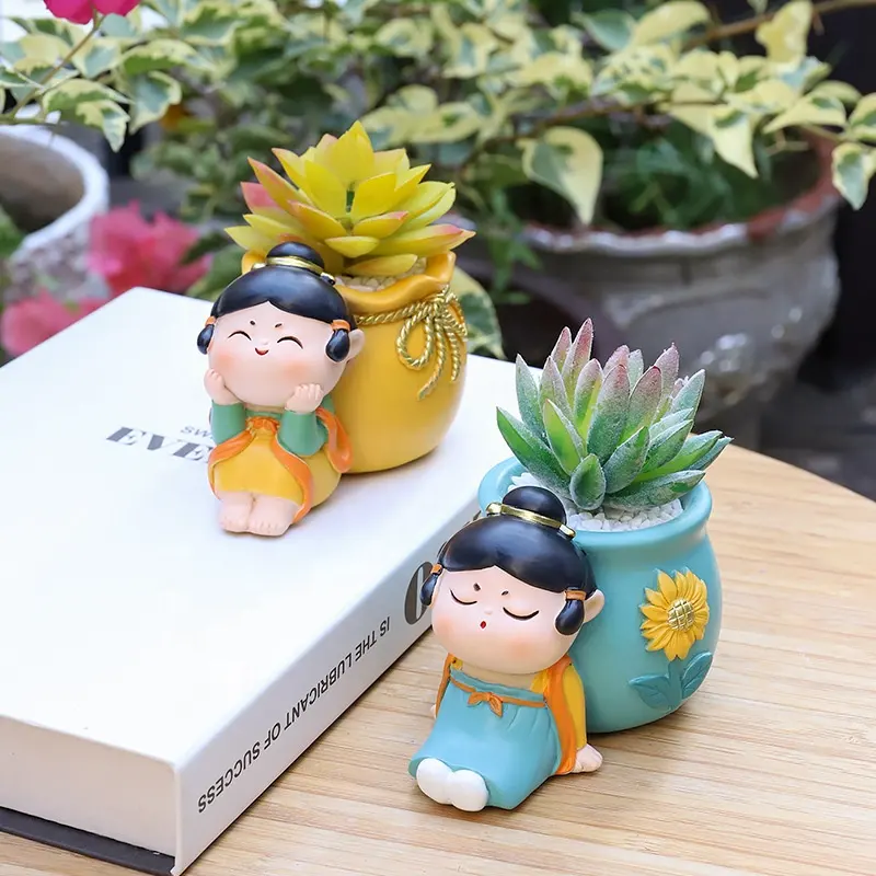 Popular Items Personality Creative Decorations Ladies Resin Craft Figurines Miniature Ornament Home Ornaments Vaso Flower Pot