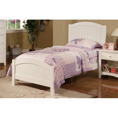 White Color Twin Size Bed Youth Bedroom Furniture ...