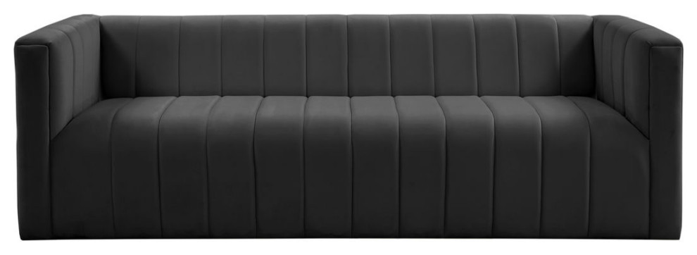 Tov Furniture Norah Black Velvet Sofa   Transitional   Sofas   by Kolibri Decor  Houzz