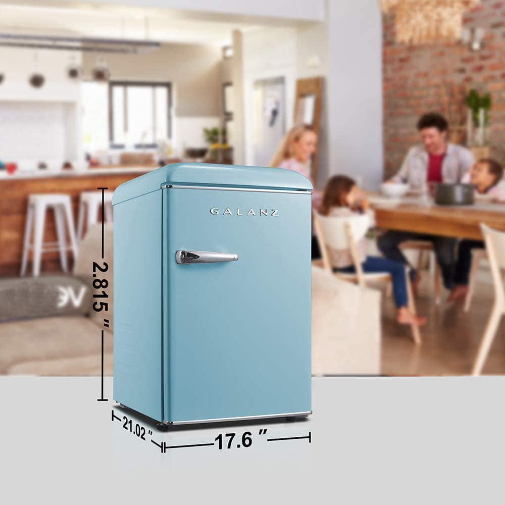 Galanz 25 cu ft Retro Mini Fridge in Bebop Blue with Chiller