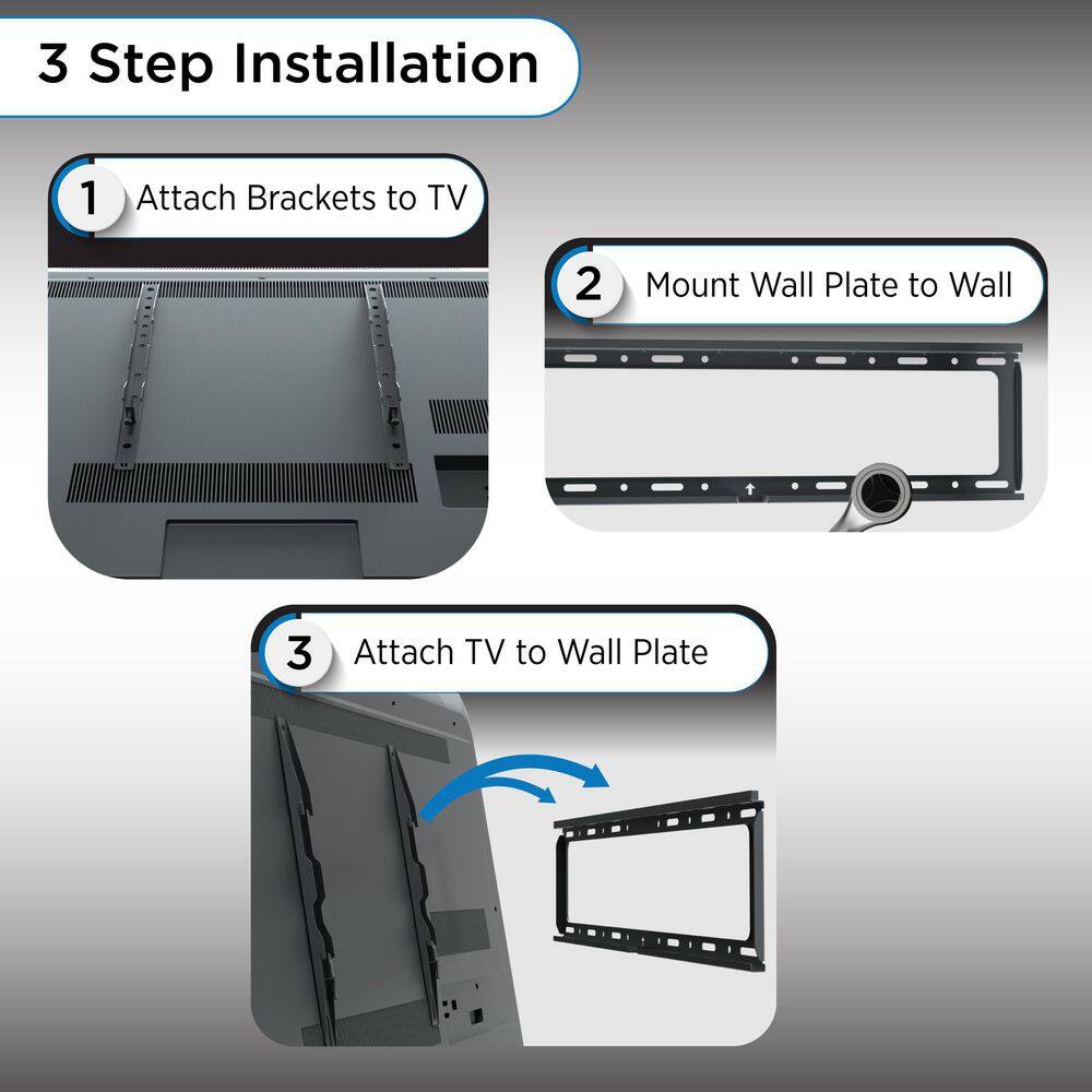 ProMounts Fully Assembled Easy to Install Universal Large Flat TV Wall Mount for 42-80 in. to 143 lbs. VESA:200x200 to 600x400 MF642