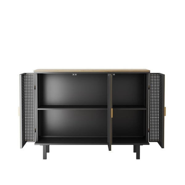 3 Doors Modern Sideboard， Freestanding Entryway Floor Cabinet