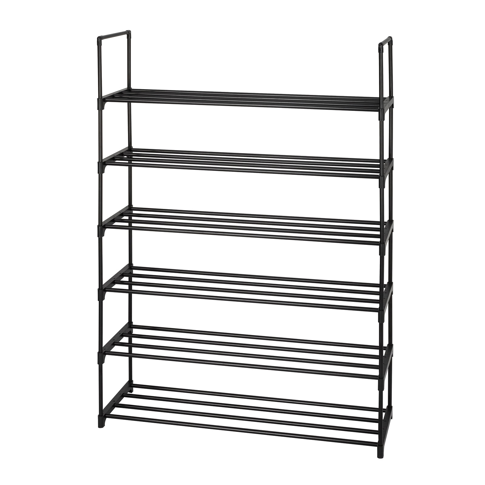 Ktaxon 6-Tier Metal Sturdy Shoe Rack Shelf Shoe Tower Stand 30- Pairs Shoe Storage Cabinet Organizer for Closet Entryway Bedroom Living Room Home, Black Finish