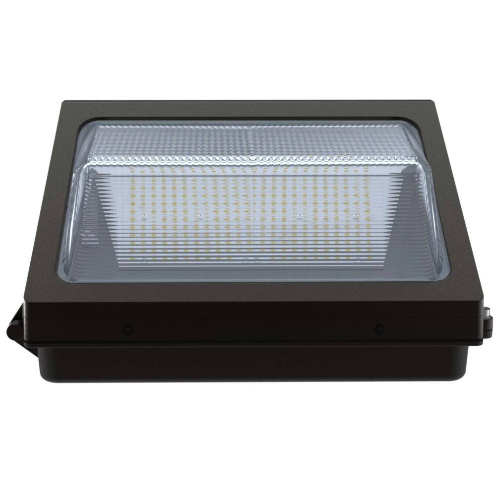 JH LED 450-Watt Integrated LED Bronze Outdoor Security Commercial Wall Pack Light 6500 Lumens 5000K JH-RWP50W-82F